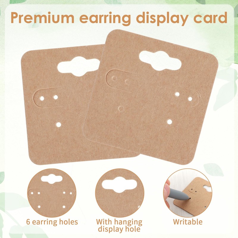 Ouligay Pack of 100 Earring Display Cards Stud Earrings Display