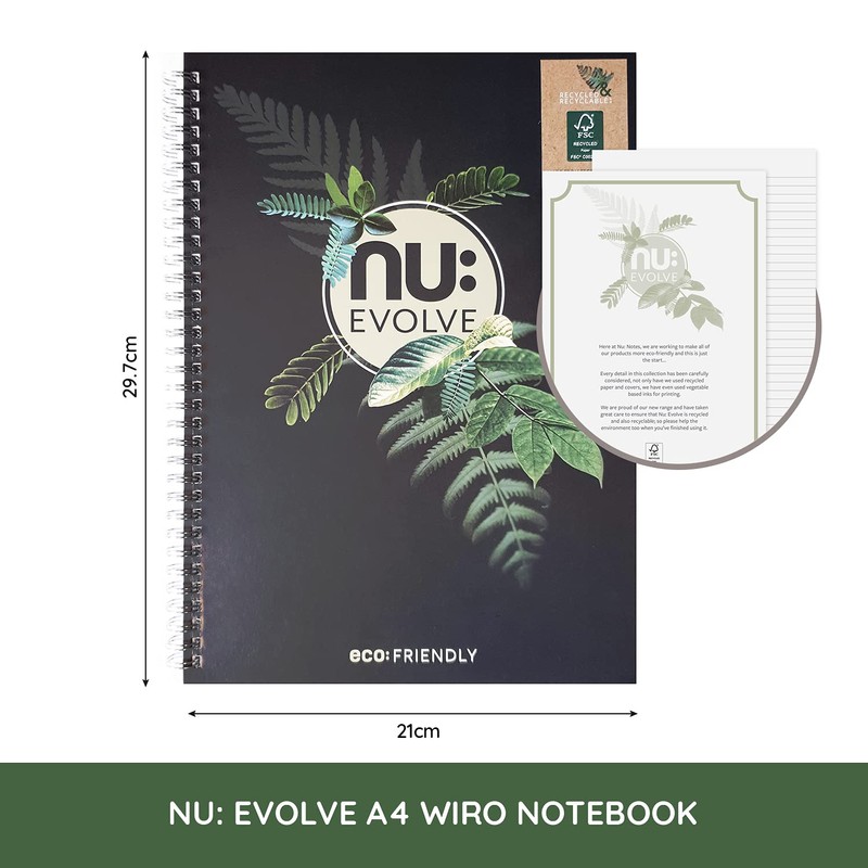 Nu Notebooks - Evolve Range - Recycled Notebook - A4