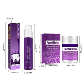 Dyceittdia 2pcs Zahnpasta, v34 50ml Lila Zahnpasta und 50g Violettes Zahnreinigungspulver, Weiße Zähne, Geruch & Zahnstein Reinigung, Frischer Atem, Reinigt Flecken, toothpastes2