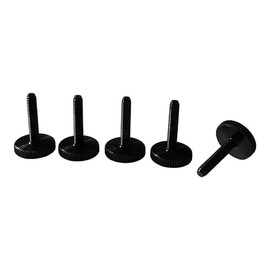 PrecisionGeek Knurled Thumb Screws M3 x 15mm, Black Anodized Aluminium, 12mm Head Diameter, Flat Straight Knurl, DIN 653, Pack of 5, for DIY & Electronics