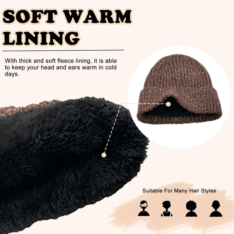 Beurlike Winter Beanie Hats for Men Women Warm Thick Soft