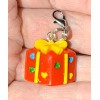 Red Birthday Christmas Just Because Present Charm Zipper Pull &