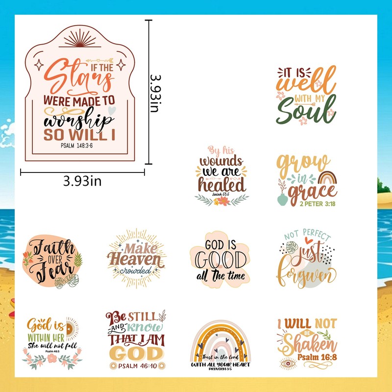 Christian Bible Verse Magnet Decorations - 12 Pcs Boho Bible