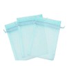 300 Pcs Light Blue 5x7 Sheer Drawstring Organza Bags Jewelry