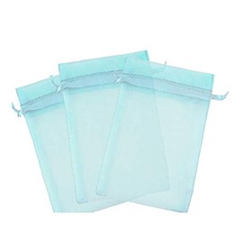 300 Pcs Light Blue 5x7 Sheer Drawstring Organza Bags Jewelry Pouches Wedding Party Favor Gift Bags Gift Bags Candy Bags [Kyezi Design and Craft]