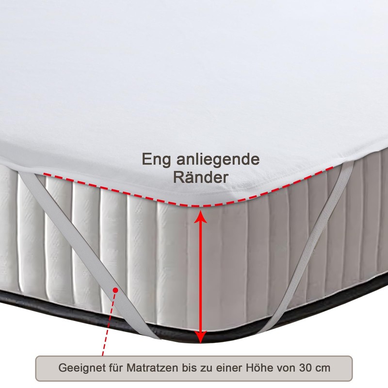 Beedsooth Waterproof Mattress Protector 120 x 200 cm, Breathable Molleton