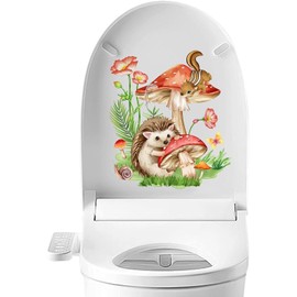 Rosojodg Toilet Seat Stickers, Waterproof, Removable Vinyl, Botanical Floral Style, Green, Toilet Seat Sticker, Sticker