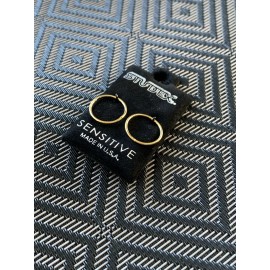 STUDEX Sensitive 925 Silver With 24K Gold Plate 18G 1/2” Endless Hoops