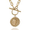 AEEVA Chunky Gold Coin Necklace for Women Silver and Gold