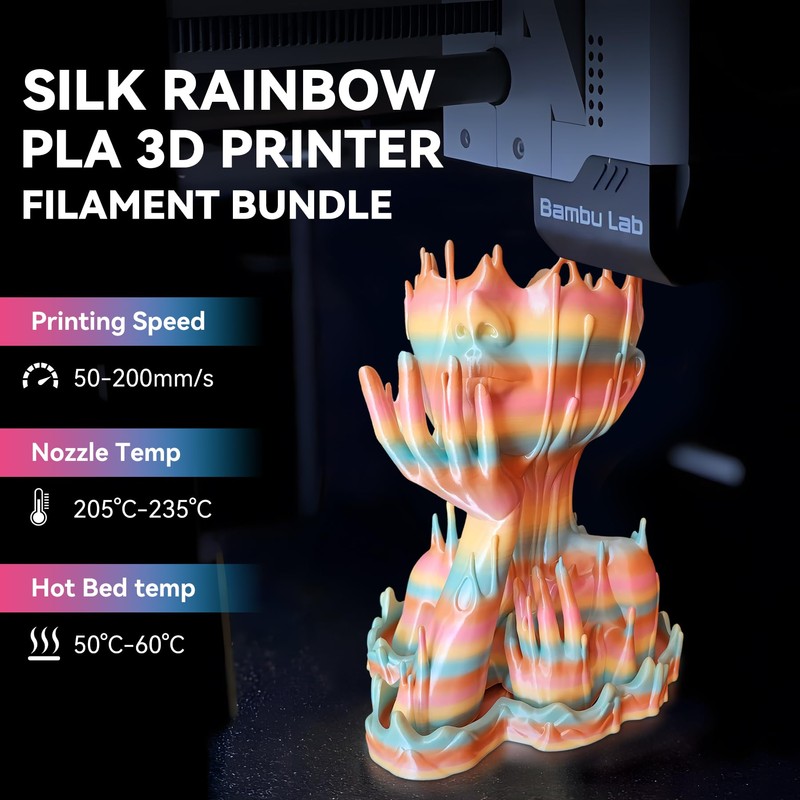 JAYO 3D Printer Filament Bundle, PLA Silk Filament Bundle Multicolor,