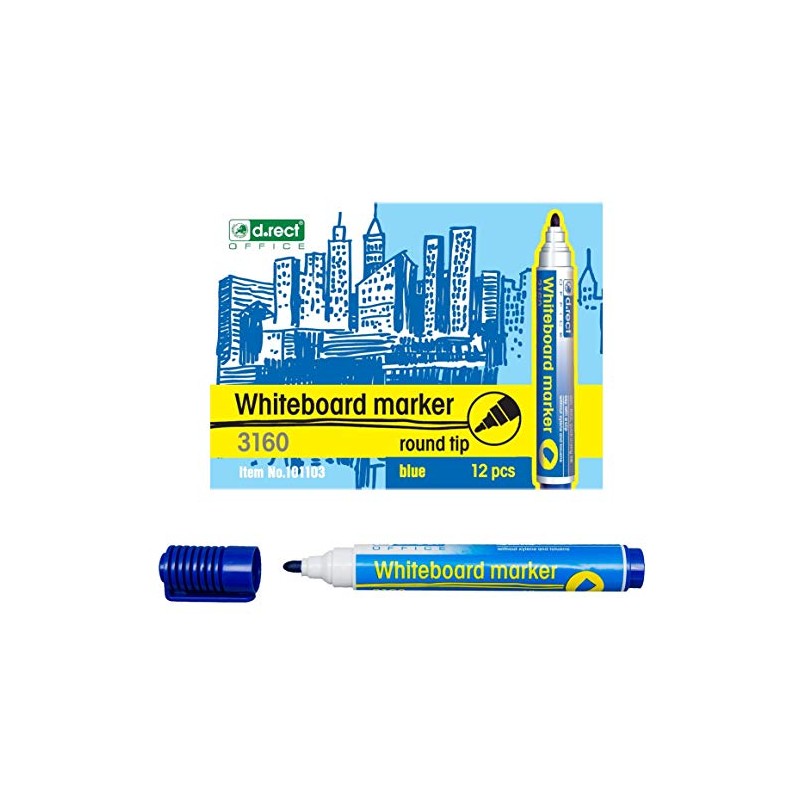 D.RECT 3160 Whiteboard Marker for Whiteboards and Flipcharts, Wipe Clean