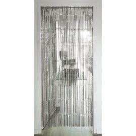 Boland - Metallic Foil Curtain Size 200 x 100 cm Tinsel Shiny Door Curtain Decoration Photo Backdrop Party Disco Theme Party