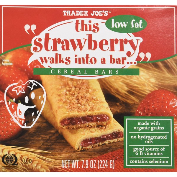 Trader Joe's This Strawberry Walks Into a Bar Cereal Bars (Low Fat) 1 Box Con...
