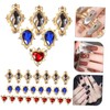 Healvian 60pcs Nail Rhinestones for Women Heart-Shaped Nail Art Charms