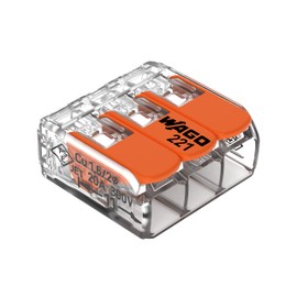 WAGO 221-413 LEVER-NUTS® - 3-Conductor Compact Splicing Connectors (Pack of 50) | WAGO