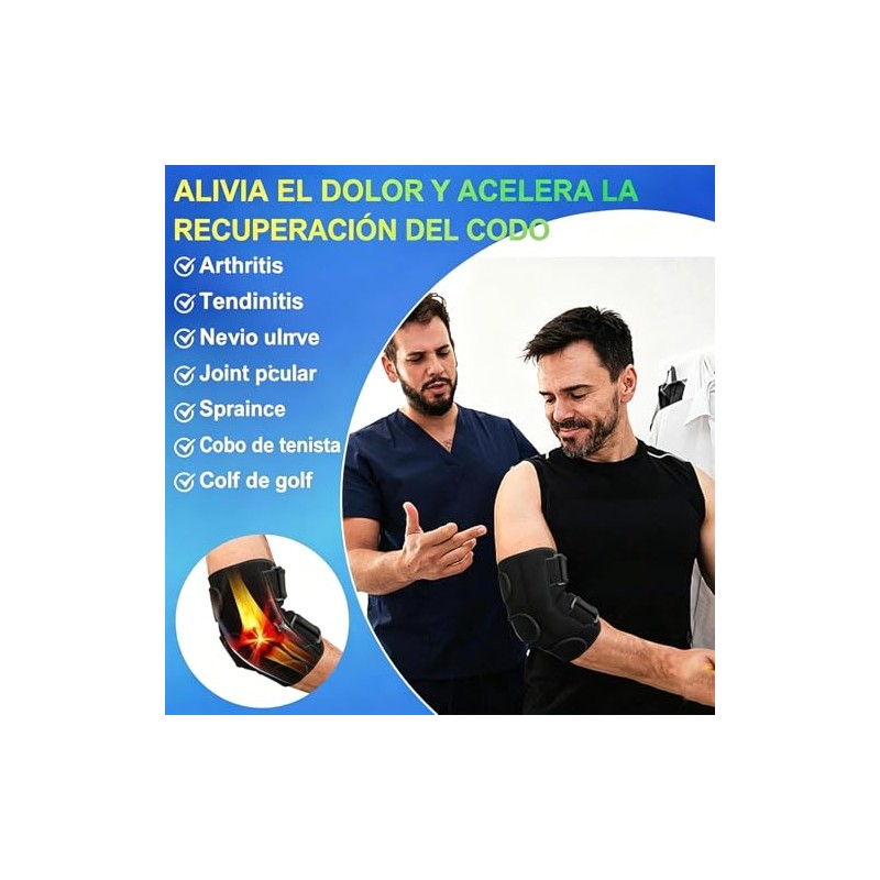 Codera para Epicondilitis y Codo de Tenista, Soporte Ajustable con