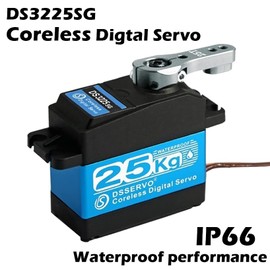 Wishiot DS3225MG 25KG Coreless Digital Servo High Torque 270 Degree Waterproof Full Metal Gear Servo Motor with 25T Servo Arm for Robot Arm DIY Baja Car Crawler Car