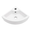 Lordear Wall Mount Corner Bathroom Sink 18 Inch White Ceramic