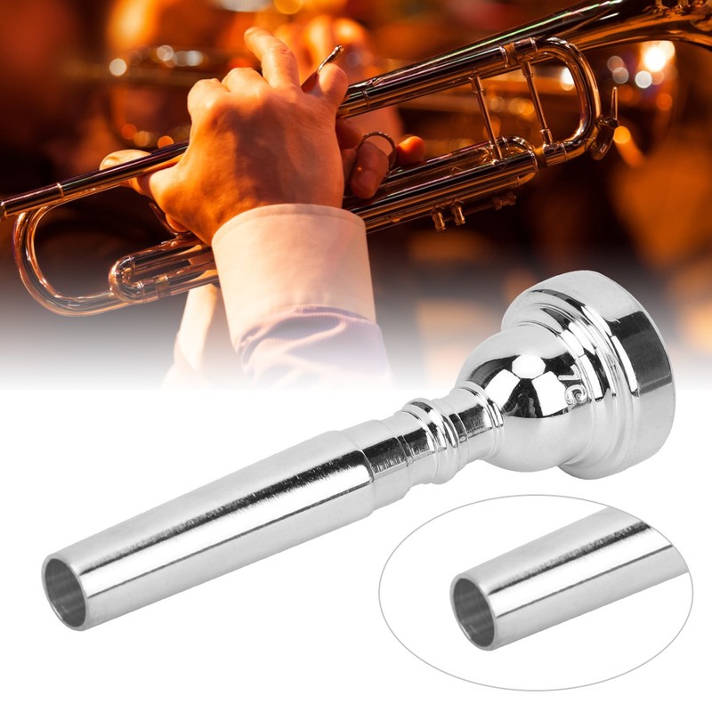 Trumpet Mouthpiece Silver Labor-Saving Beginner Musical Instrument Accessories 7C(Silver )