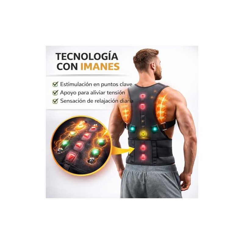 Zen Zen Chaleco Corrector Postura Con 10 Imanes de terapia
