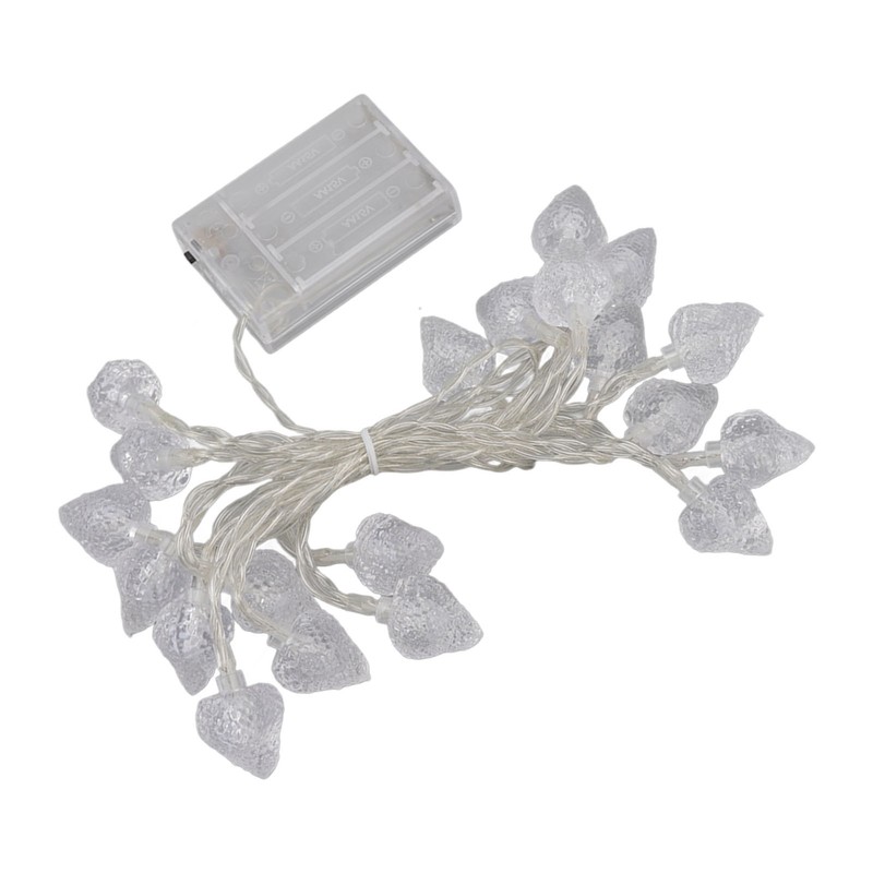 20 LEDs Christmas Lights Outdoor Strawberry Fairy String Lights Battery