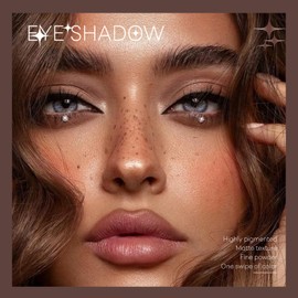 HOSAILY Dark Brown Single Matte Nude Eyeshadow, Velvet Neutral Eye Shadow for Older Women Pressed Powder Primer Base Makeup, High Pigmented LongLasting Eye Shadow Palette Makeup, sombras para ojos 04