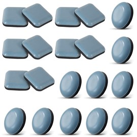Furniture Sliders, Furniture Pads, 0.8 x 0.8 inches (20 x 20 mm), Anti-Scratch, Soundproofing, Easy to Move Around with Carpet, Furniture Leg Pads, Stick Type, Low Friction Material, Noise Prevention,