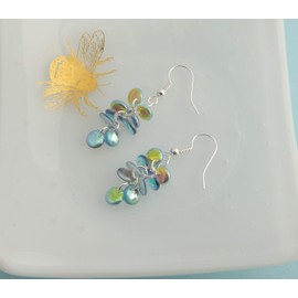 Mermaid Tail Dangle Earrings (Blue/Silver, sterling-silver)