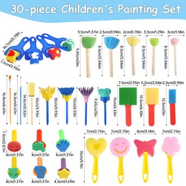 30 Piece Sponge Brush Set Children, Can Be Reused Sponge Brush, Brush Children, Foam Brush for DIY Crafts at School and Family