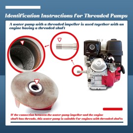 Esttlamer 2 In Threaded Shaft Semi-trash Water Pump Replacement for 3/4-Inch Threaded Shaft Engines for 2” NPT Inlet and Outlet Port Pump Operating System