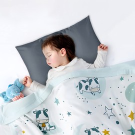 Fittia Toddler Pillow Case with Envelope, 100% Cotton Small Travel Pillow Cases Pack of 2, 14x20 Inches Fits 18x13 16x12, Grey