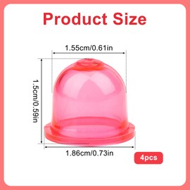 4pcs Snap in Primer Bulb Replacement, Carburetor Primer Bulb for Small Engines Pump Fuel Primer Bulb for Craftsman Poulan Homelite Zama Ryobi Weedeater Chainsaw Trimmers Lawn Mowers (Red)