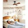 Sofucor 42 Inch Ceiling Fans with Lights-Modern Brown Small Bedroom