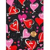 Unbranded Red & Pink Hearts on Black Valentine's Day Fabric,
