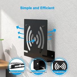 Wall Mount Compatible with AVM FritzBox Router, JLNJLE Stainless Steel Holder Modem Suspension with Cable Management for 7590 7530 7590 AX 5530 8850 6850 6660 6890 7490, Efficient Heat Dissipation