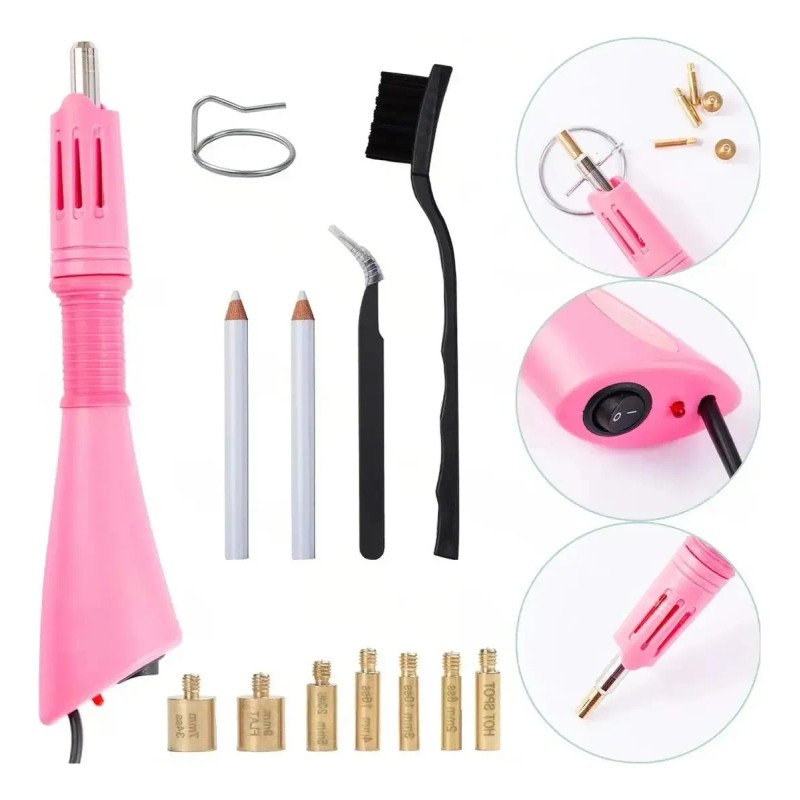 Kit De Aplicador Piedras Decorativas Para Ropa Uñas Hotfix