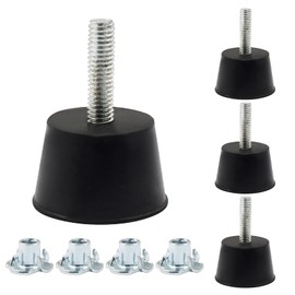 Litoexpe 1.2 Inch M6 Thread Adjustable Furniture Leveling Feet Screw in Threaded 4PCS, Table Chair Levelers Feet Glides for Chairs Tables Cabinet Sofa Furniture