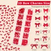 1 Box Red Mini Bow Nail Charms,3D Resin Bows Charms