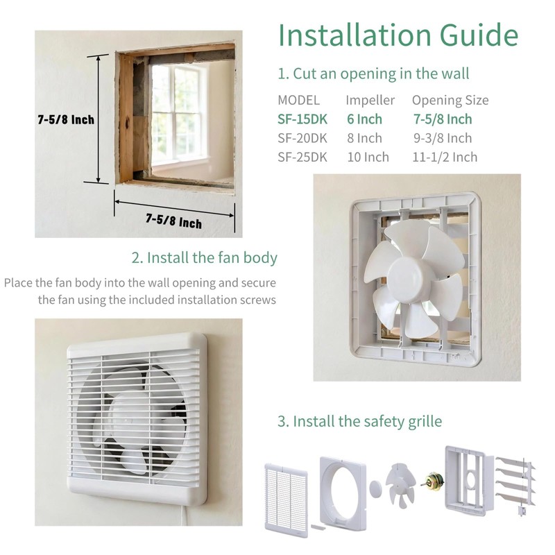SAILFLO 6 Inch Small Window Shutter Exhaust Fan, 7.7 x