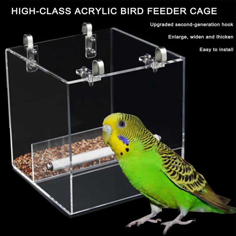 Automatic Acrylic Bird Feeder No Mess Bird Feeder Cage for