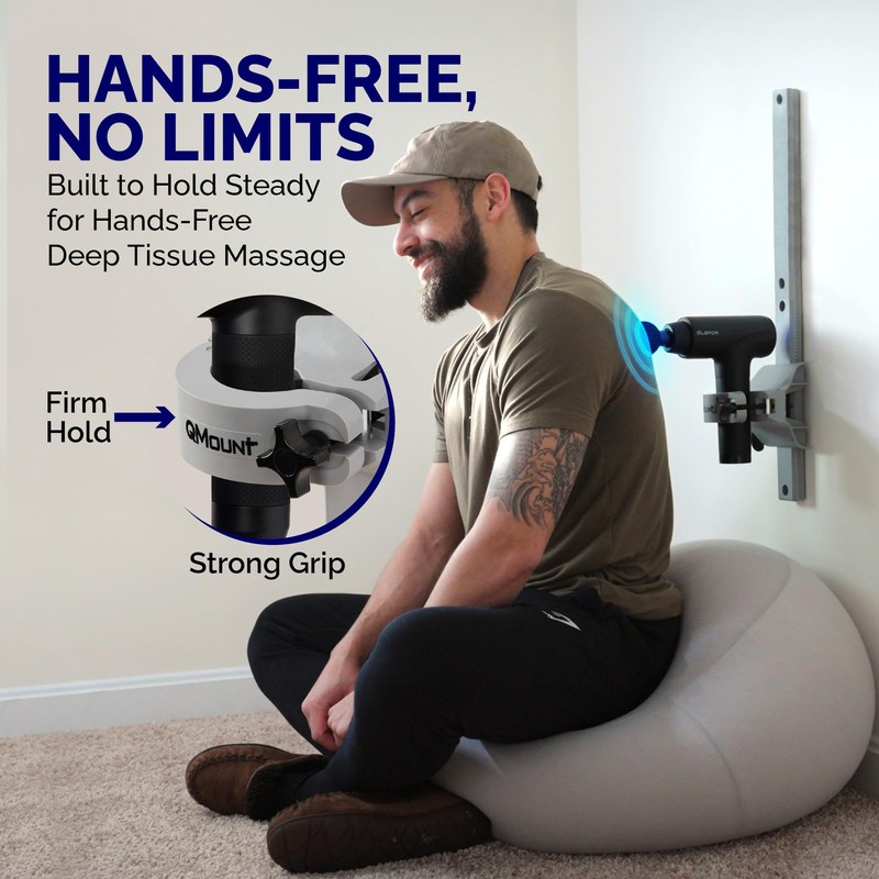 QMount Massage Gun Holder for Back - Fully Adjustable Massage