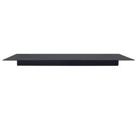 VOHYOV Linear Floating Shelf Wall Mounted Metal Shelves Heavy Duty Industrial Modern Steel Black Linear Metal Wall Shelf Modern Farmhouse Living Room Metal Wall Decor (7-inch X 15-inch)