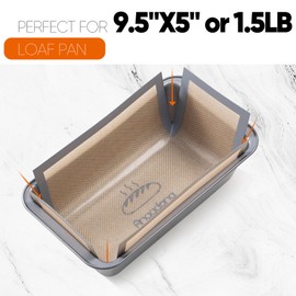 Silicone Bread Loaf Pan Liners, 2 pack Nonstick and Reusable Bread pan Liner. silicone baking mat for 9.5 x 5 inch Loaf Pan