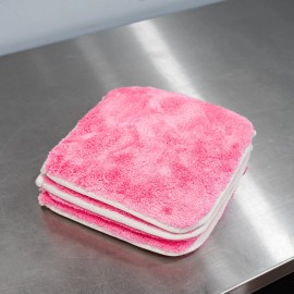AutoFiber Double Flip Rinseless Wash Microfiber Towel Pink | 3 Pack | 8" x 8"