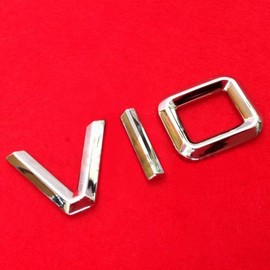 V10 Emblem Mark Chrome Lettering [German Language] Bonnet Wing Logo 3D