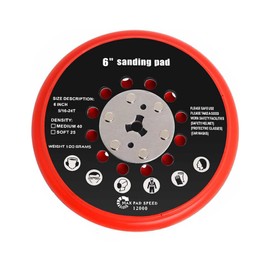 Wjelet Sanding Disc 150 mm with Hook and Loop Compatible with Bosch GET 75-150, GEX 34-150, GEX 40-150, Support Plate for Random Orbital Sander, 72 Holes Replacement Part, High Quality for Efficient