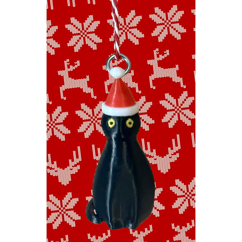 Soetta Santa Cat Christmas Tree Ornament - Made in USA