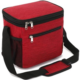 GYEUKHAM Insulated Lunch Bag for Adult/Women/Men, Reusable Large Lunch Box Cooler Soft Leakproof Tote, Thermal Meal Prep Lunch Pail with Adjustable Shoulder Strap for Picnic/School/Travel/Office,Red