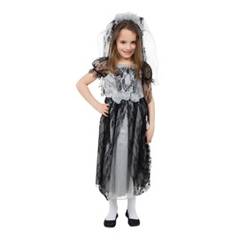 Bristol Novelty CC636 Gothic Bride Costume (Medium), Approx Age 5 - 7 Years, Bristol Novelty Gothic Bride (M)