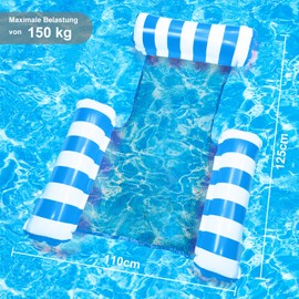 Pool Seat Floating Hammock, Water Hammock Toys Air Mattress Pool Chair Water Seat Pool Hammock Lying Mat for Adults Children (Blue)